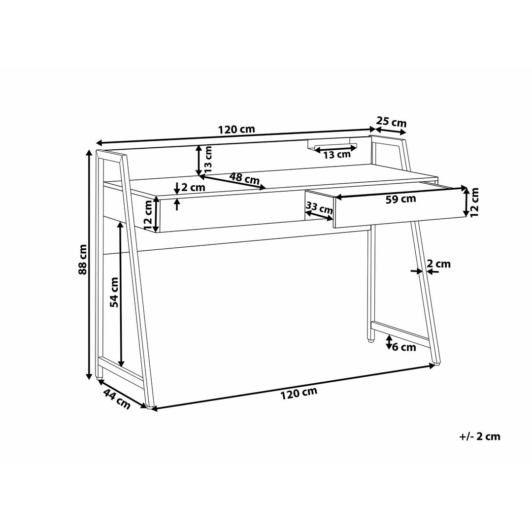 Zona 2 Drawer Home Office Desk 120 x 50 cm