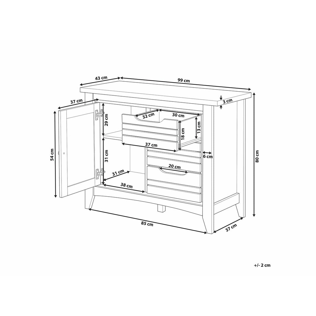 Stotfold 3 Drawer Sideboard Light Wood