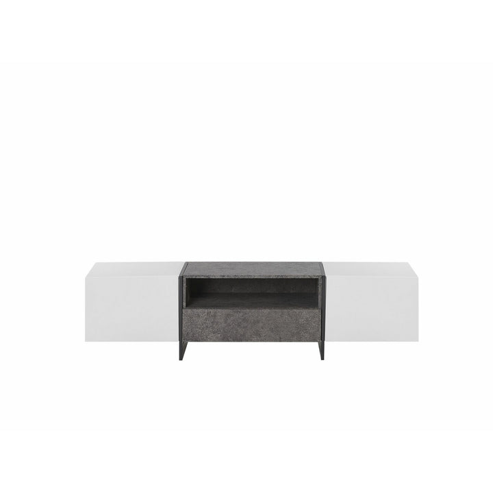 Paulina TV Stand LED Concrete Effect with White