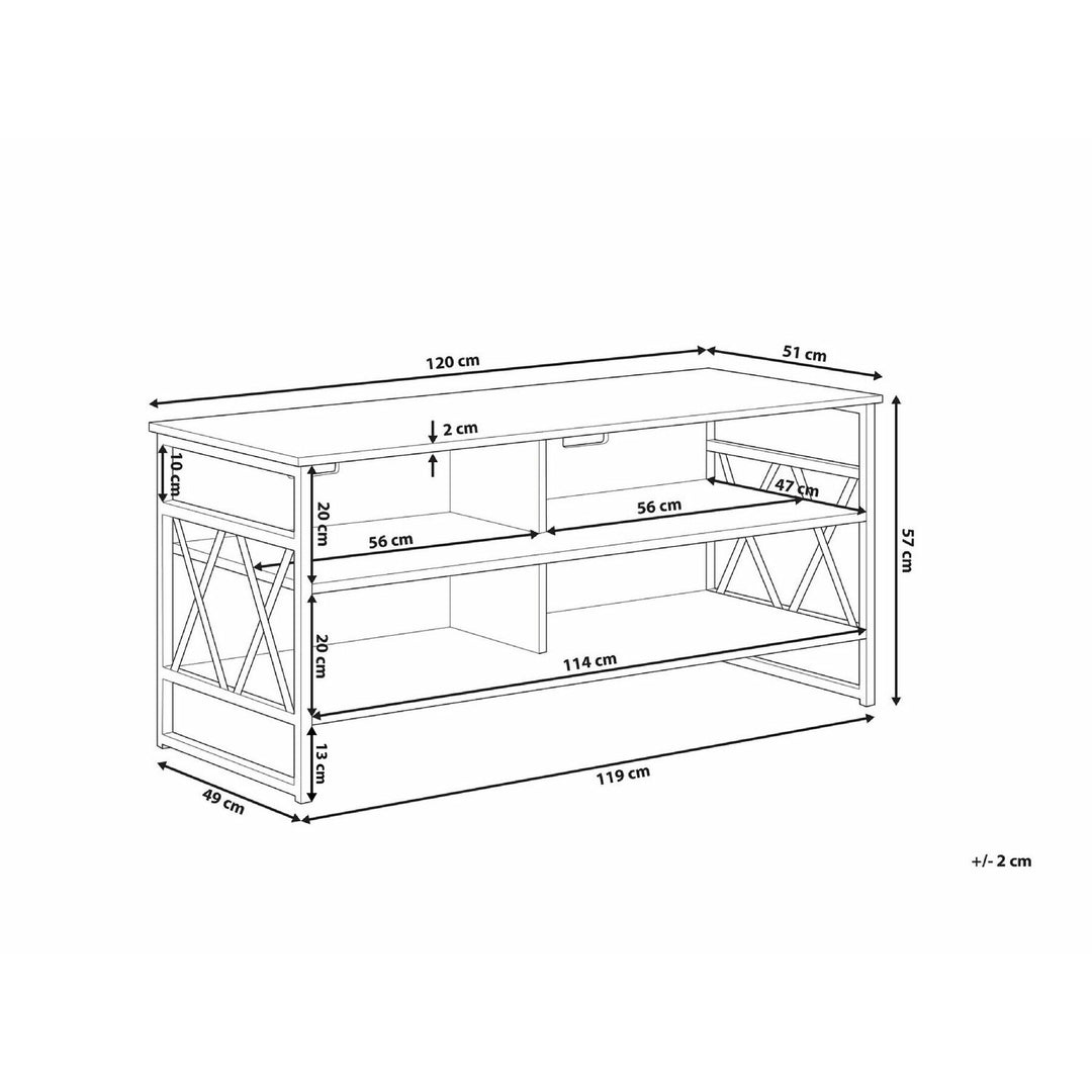 Guadal TV Stand Taupe Wood with Black