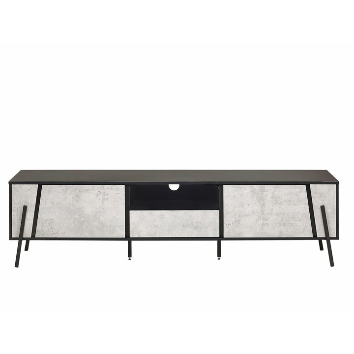 TV Stand Concrete Effect with Black Slaboden