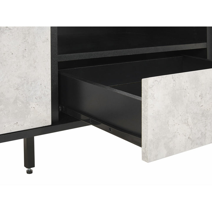 TV Stand Concrete Effect with Black Slaboden