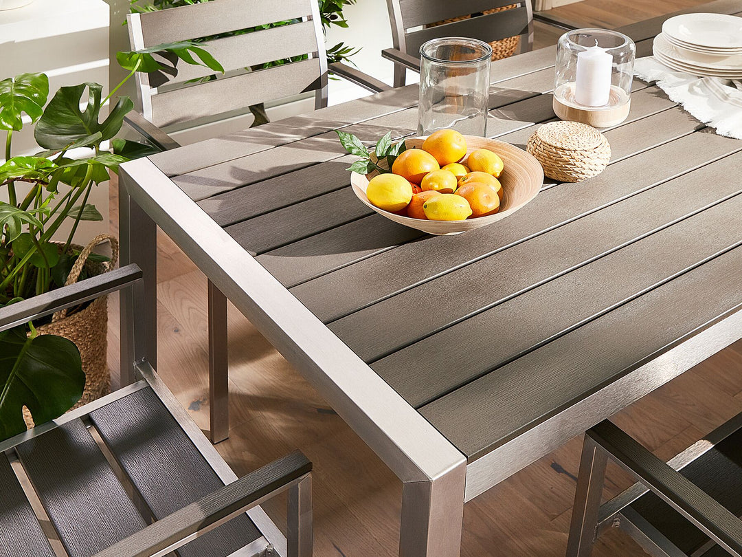 Long Island Aluminium Garden Table 180 x 90 cm Grey