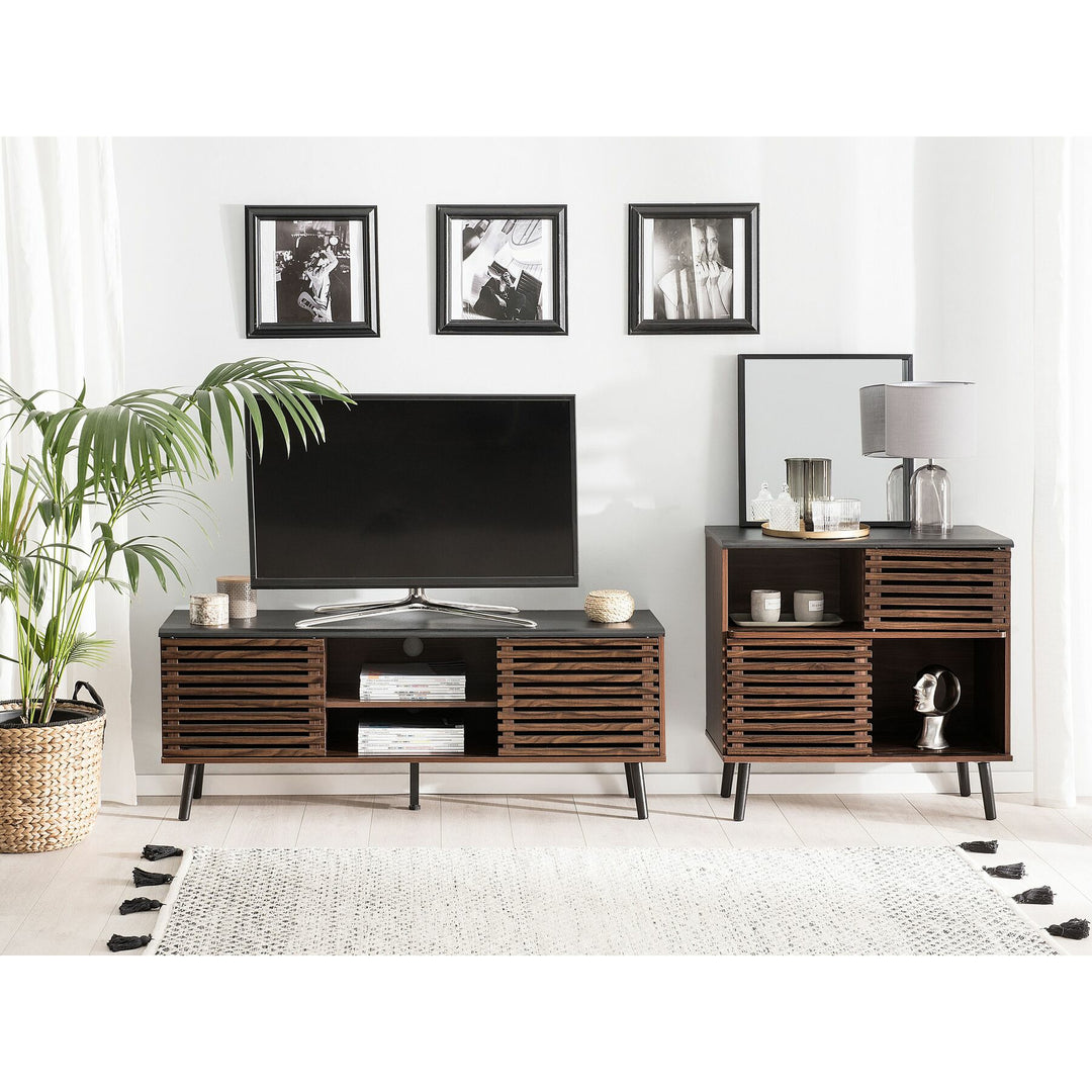 TV Stand Dark Wood Liya