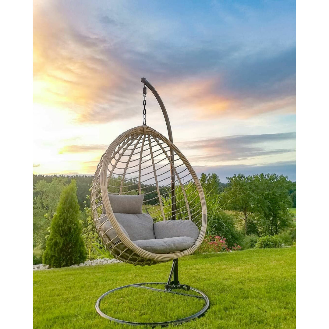 Eckhoff Rattan Hanging Chair with Stand