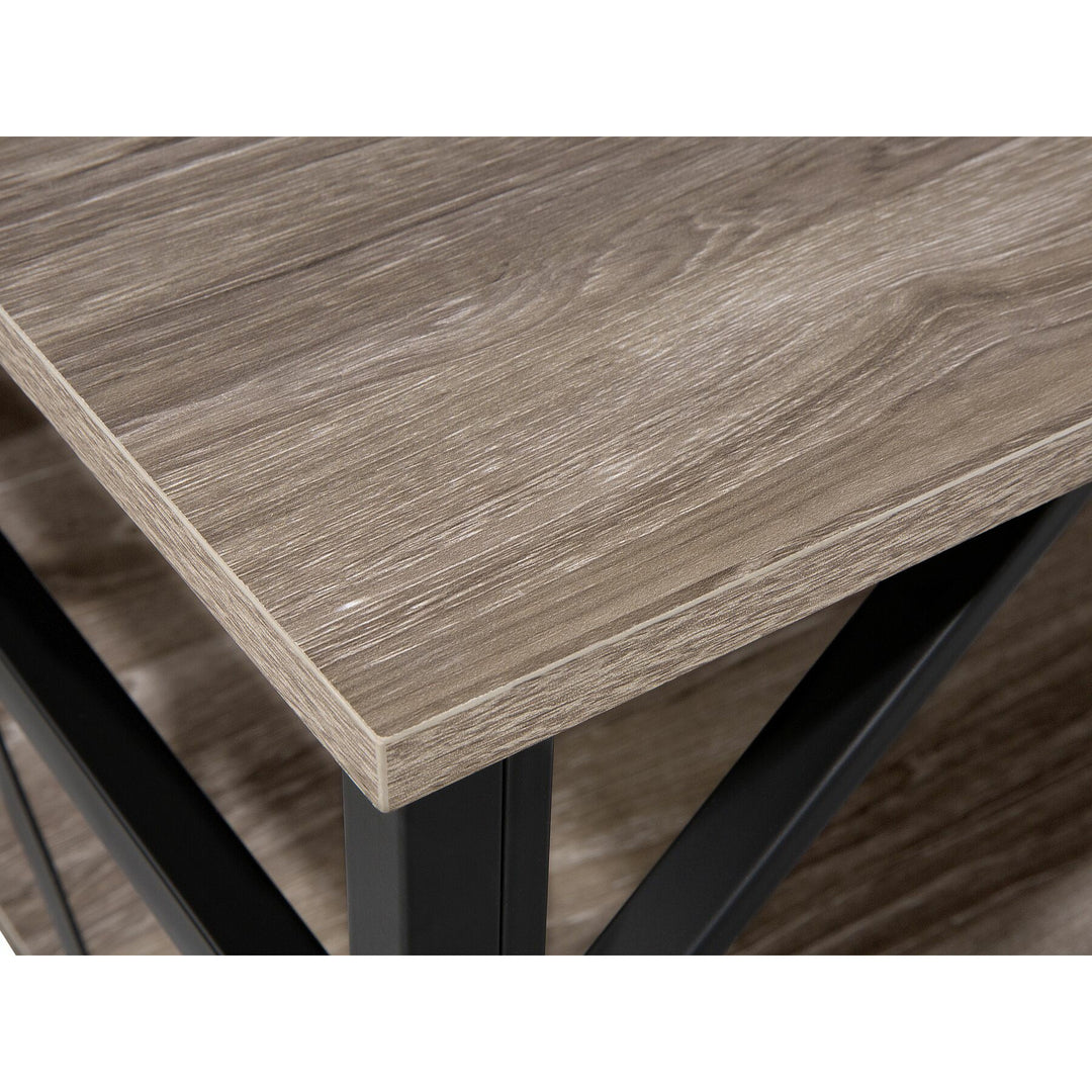Guadal TV Stand Taupe Wood with Black