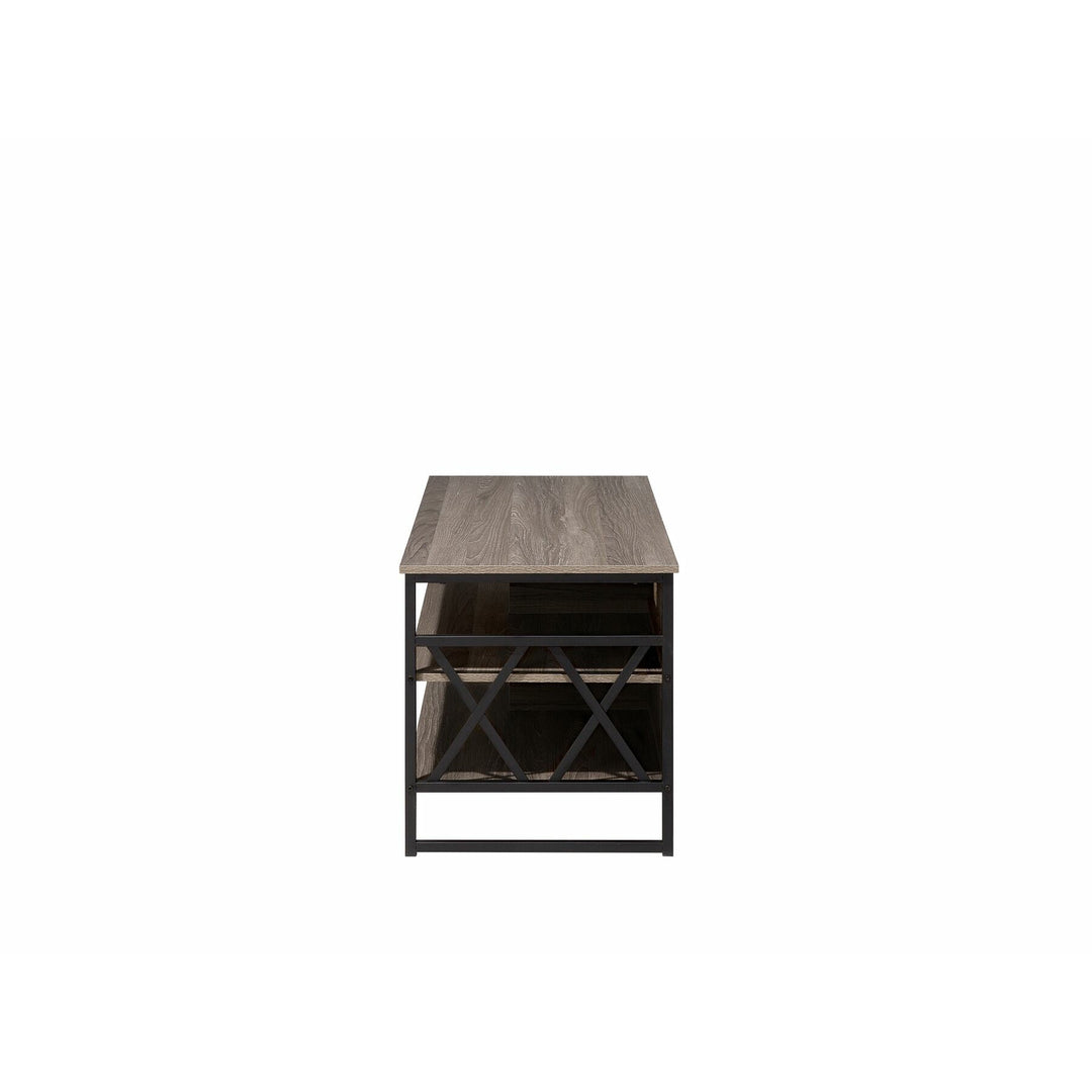 Guadal TV Stand Taupe Wood with Black