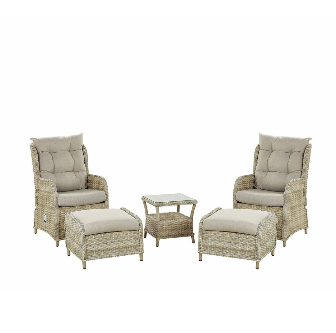 Ponza 2 Seater PE Rattan Garden Lounge Set Natural 