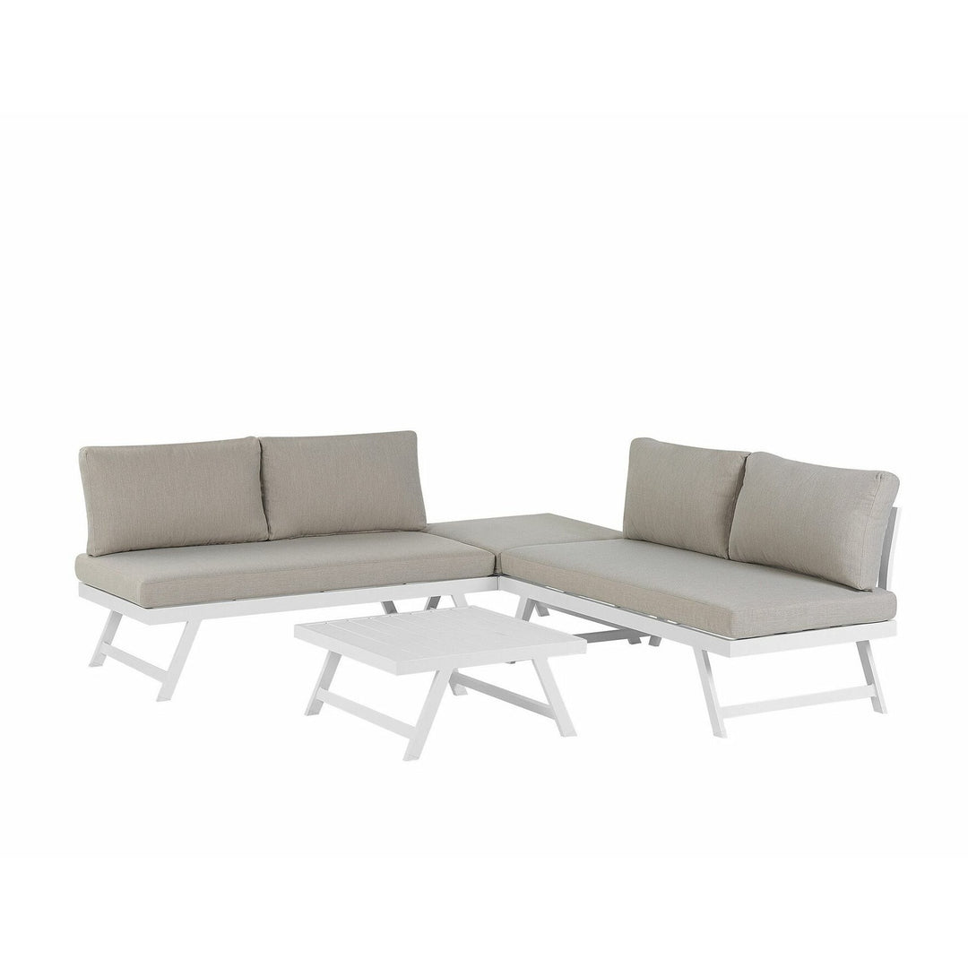 Coccorino 5 Seater Aluminium Garden Corner Sofa Set Taupe