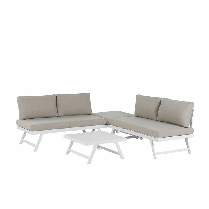 Coccorino 5 Seater Aluminium Garden Corner Sofa Set Taupe