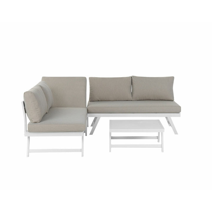 Coccorino 5 Seater Aluminium Garden Corner Sofa Set Taupe 