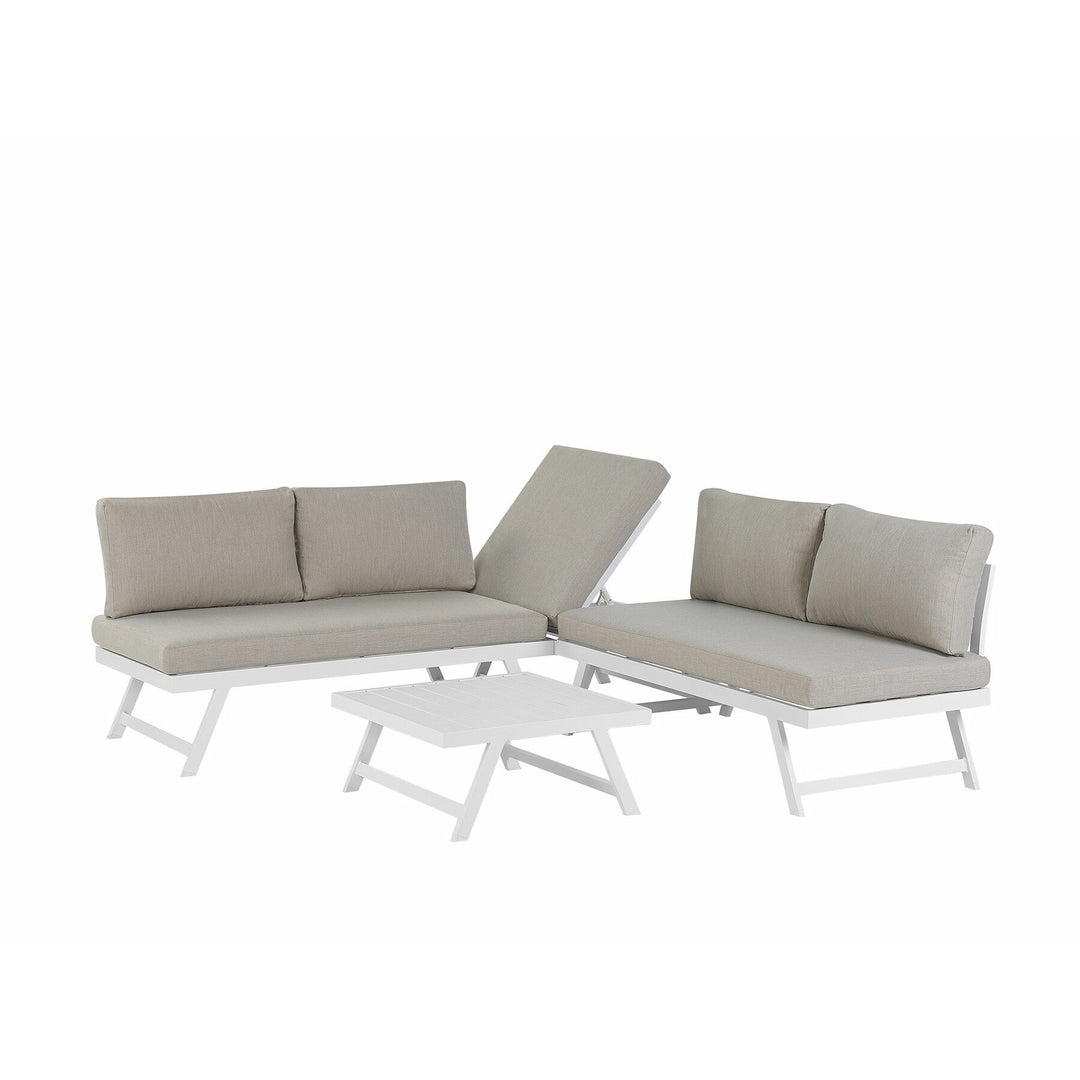 Coccorino 5 Seater Aluminium Garden Corner Sofa Set Taupe