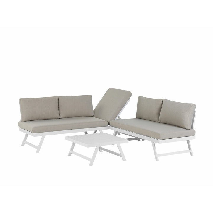 Coccorino 5 Seater Aluminium Garden Corner Sofa Set Taupe