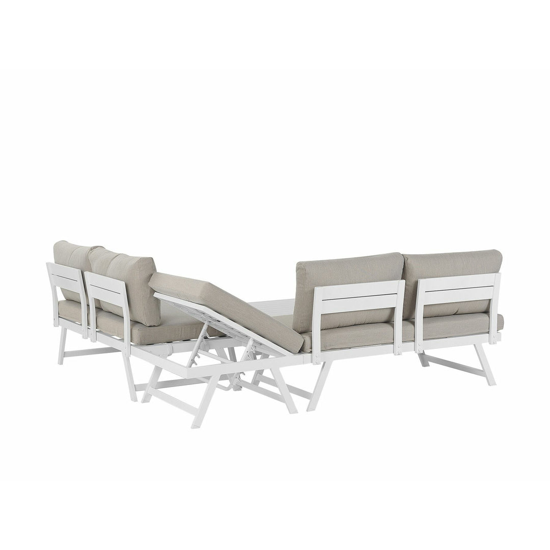 Coccorino 5 Seater Aluminium Garden Corner Sofa Set Taupe