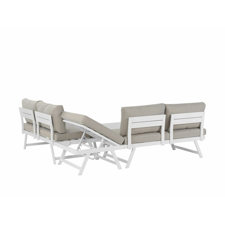 Coccorino 5 Seater Aluminium Garden Corner Sofa Set Taupe
