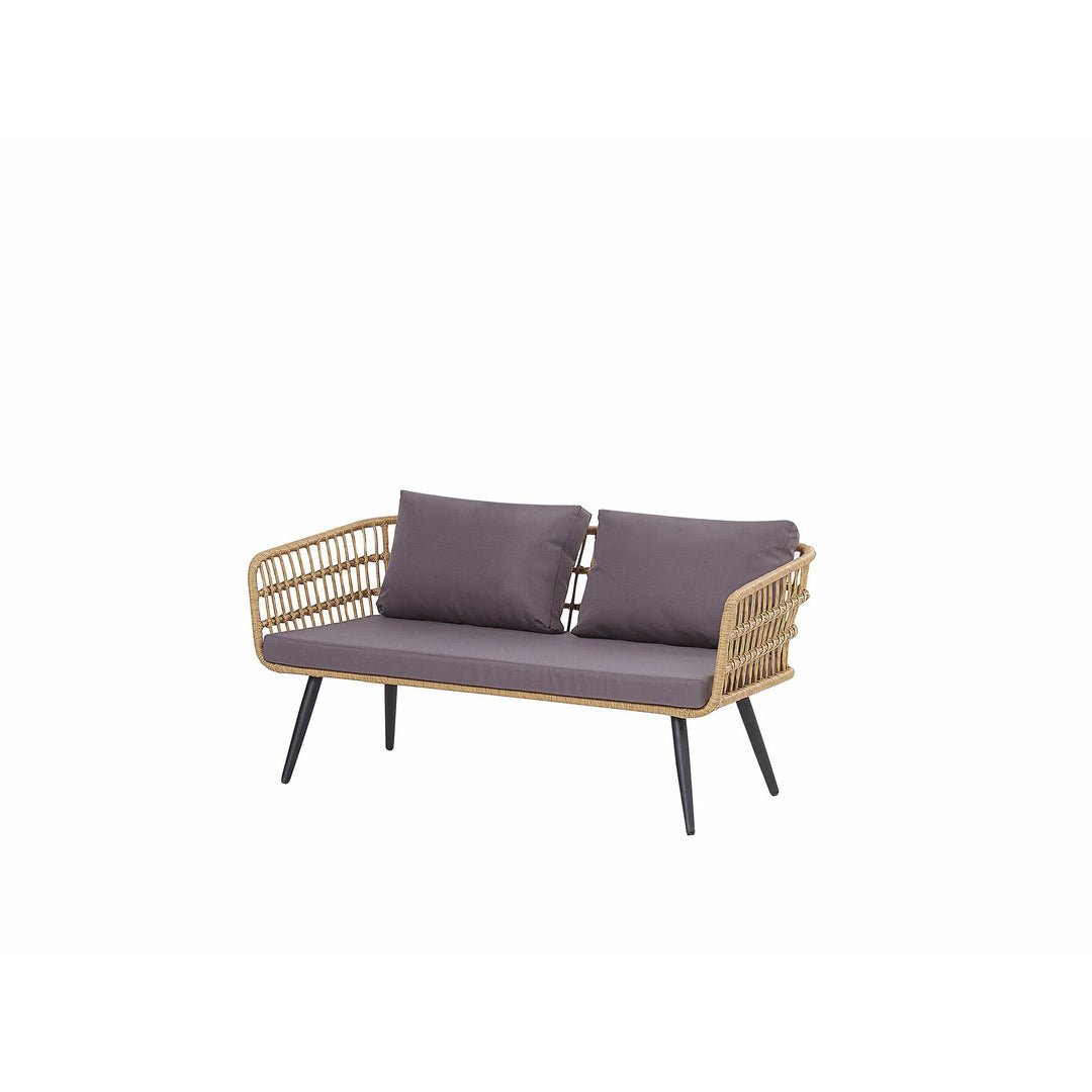 Fobello 4 Seater PE Rattan Garden Sofa Set Natural