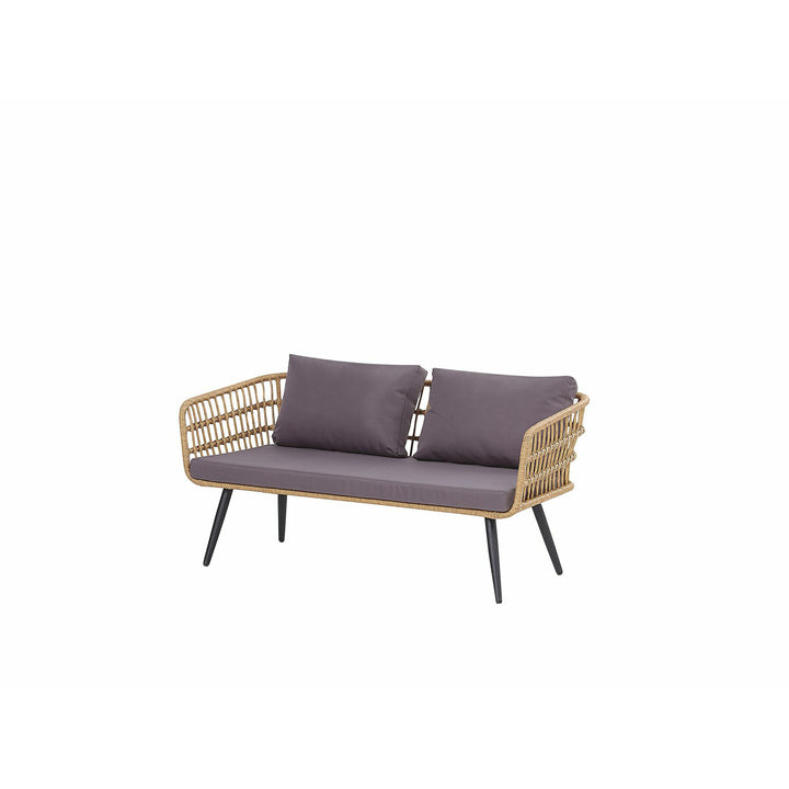 Fobello 4 Seater PE Rattan Garden Sofa Set Natural