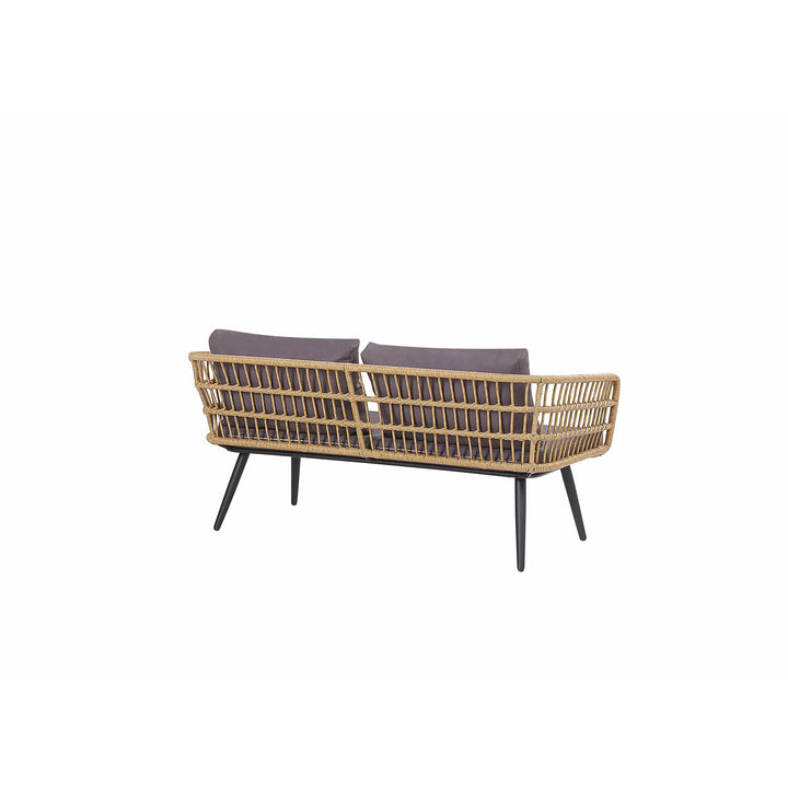 Fobello 4 Seater PE Rattan Garden Sofa Set Natural
