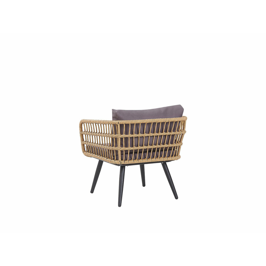 Fobello 4 Seater PE Rattan Garden Sofa Set Natural