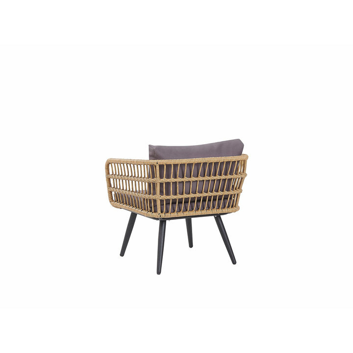 Fobello 4 Seater PE Rattan Garden Sofa Set Natural