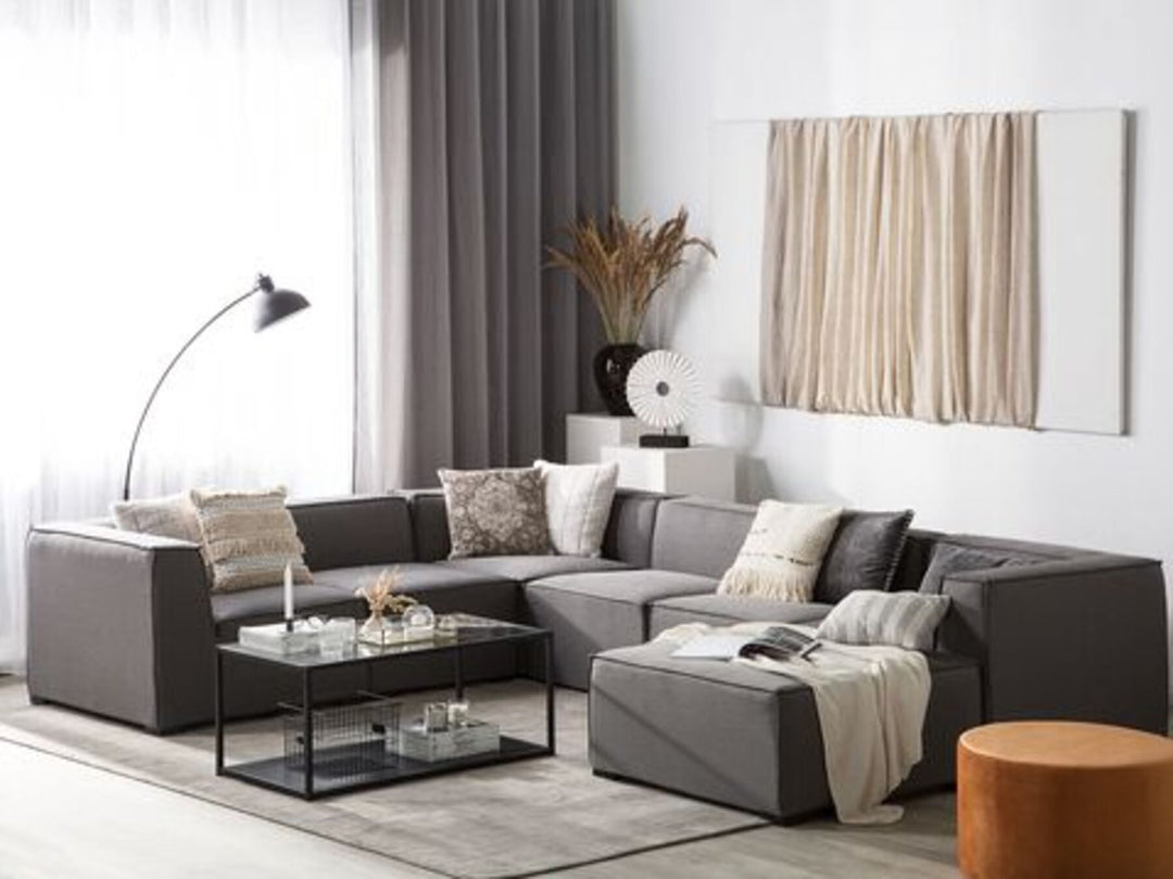 Arezzo Left Hand 7 Seater Garden Corner Sofa Set Grey