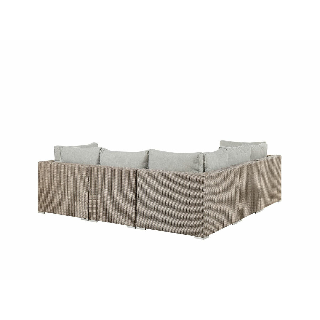 Contare 6 Seater PE Rattan Garden Lounge Set Taupe