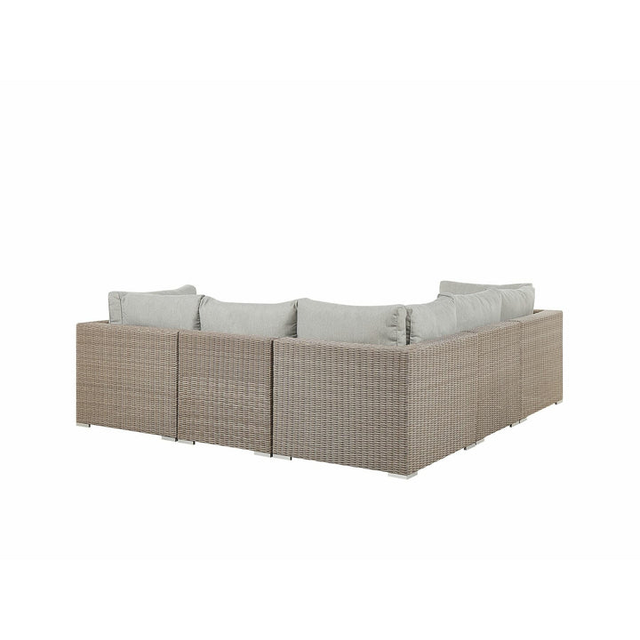 Contare 6 Seater PE Rattan Garden Lounge Set Taupe