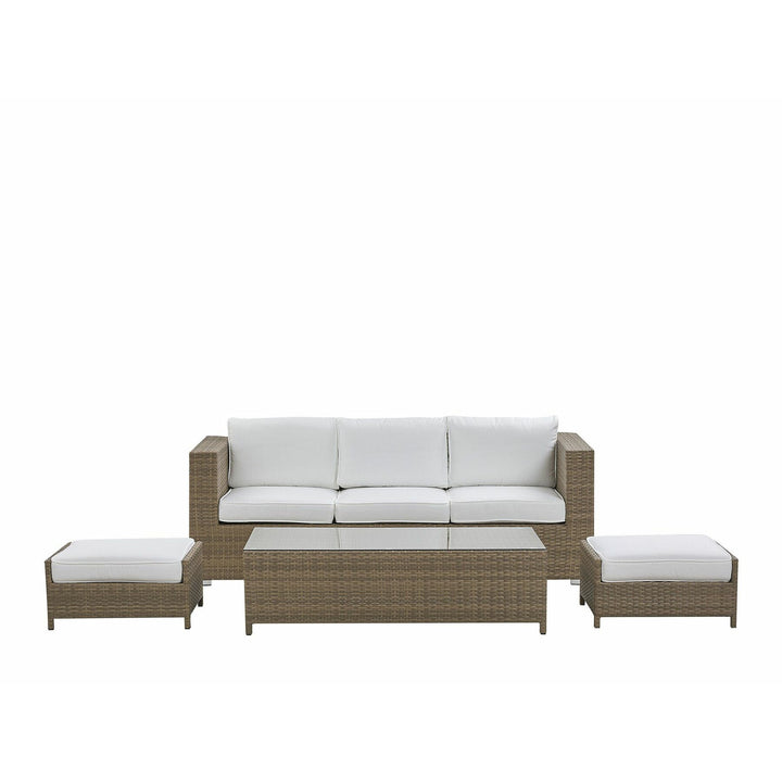 Belluno 3 Seater PE Rattan Garden Sofa Set White