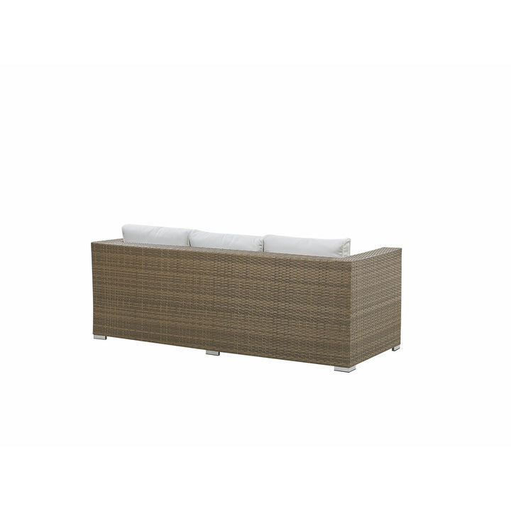 Belluno 3 Seater PE Rattan Garden Sofa Set White