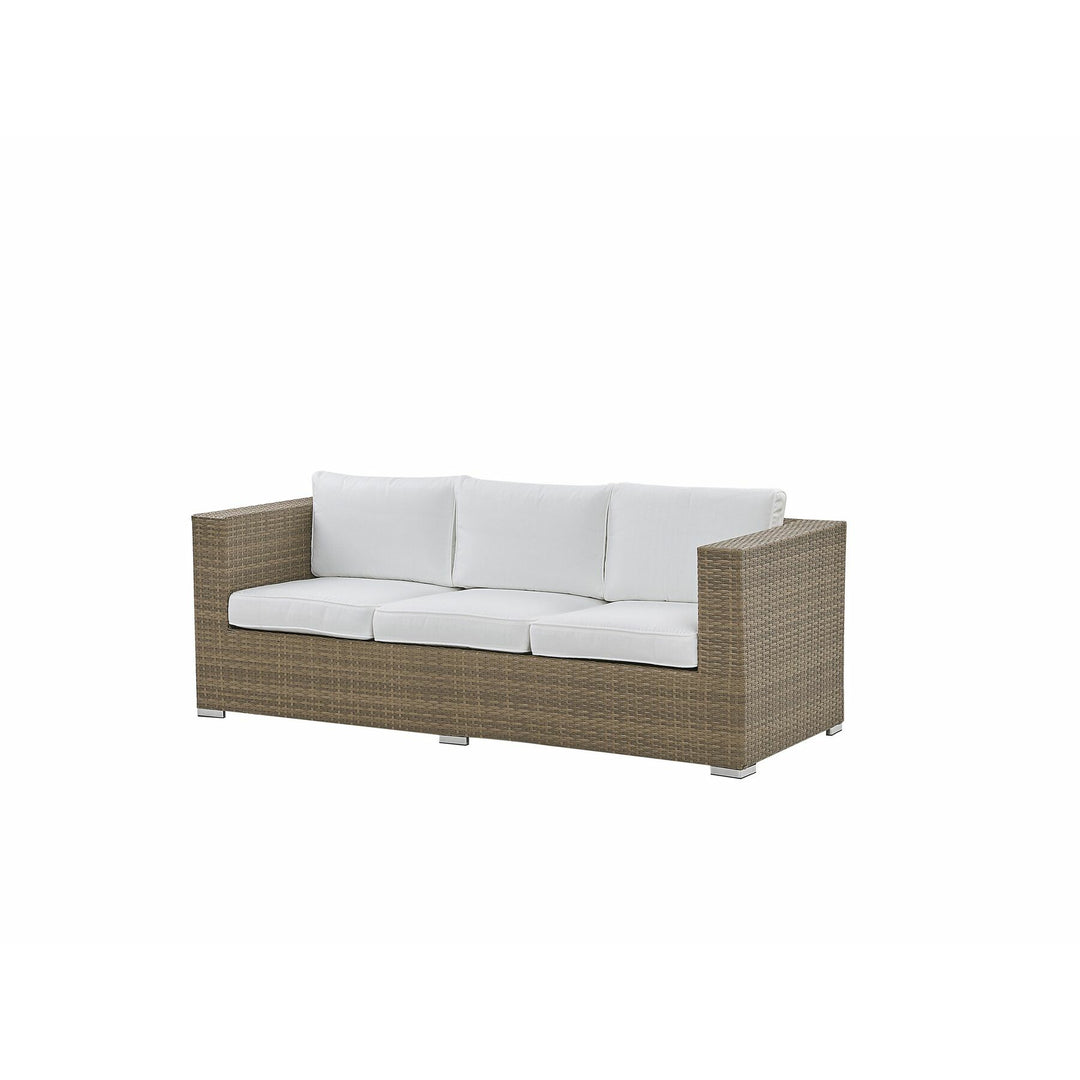 Belluno 3 Seater PE Rattan Garden Sofa Set White