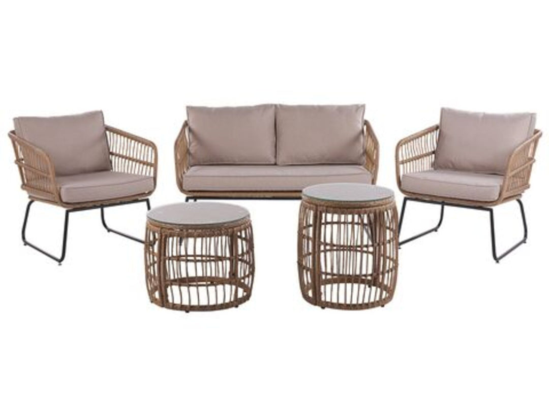 4 Seater Garden Sofa Set Beige Ravello