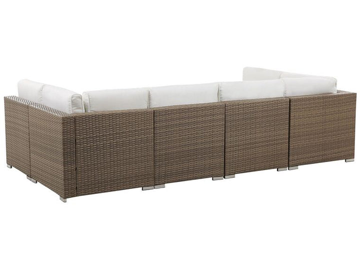 Belverede 6 Seater PE Rattan Garden Lounge Set White