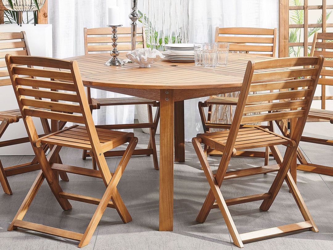 6 Seater Acacia Wood Garden Dining Set Tolve