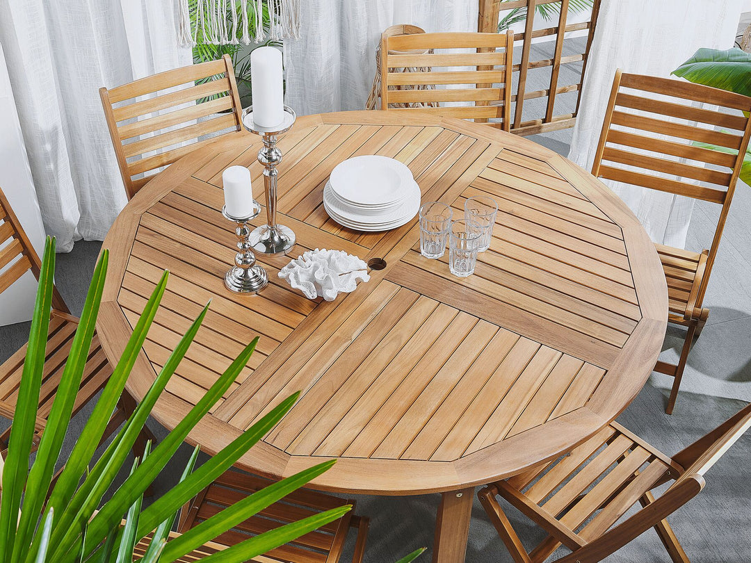 6 Seater Acacia Wood Garden Dining Set Tolve