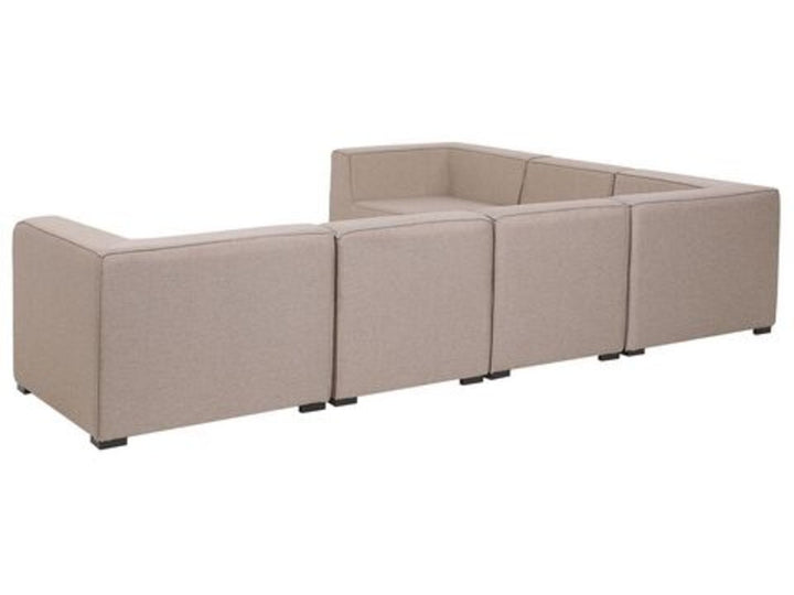 Left Hand 7 Seater Garden Corner Sofa Set Beige Arezzo