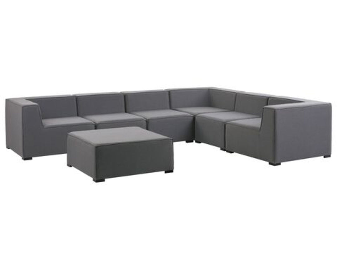 Arezzo Left Hand 7 Seater Garden Corner Sofa Set Grey