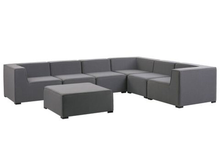 Arezzo Left Hand 7 Seater Garden Corner Sofa Set Grey