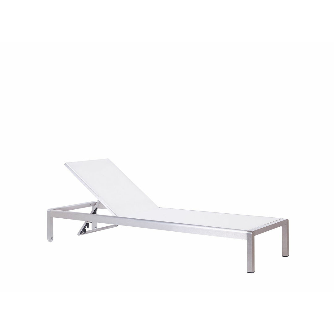 Aluminium Reclining Sun Lounger White FOSSATO