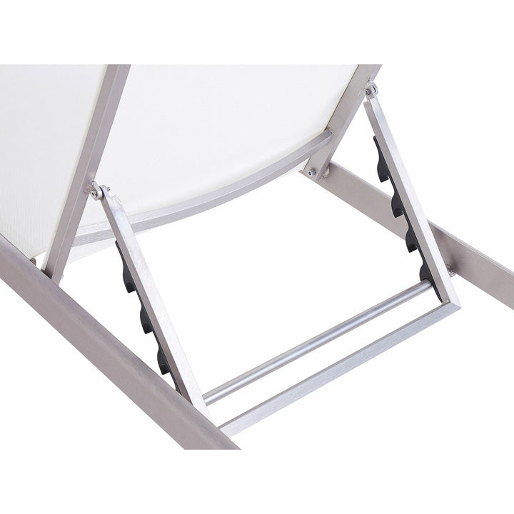 Aluminium Reclining Sun Lounger White Helton