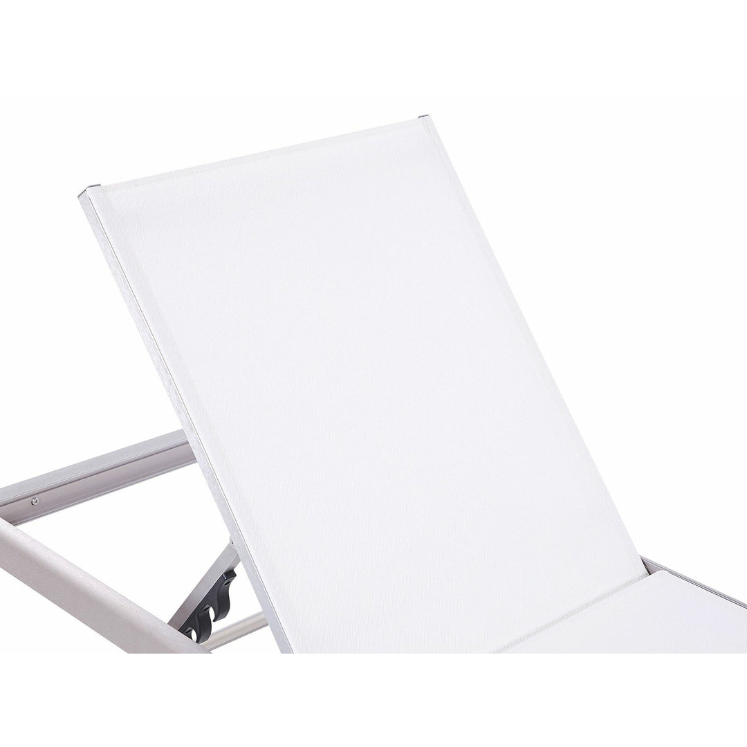 Aluminium Reclining Sun Lounger White Helton
