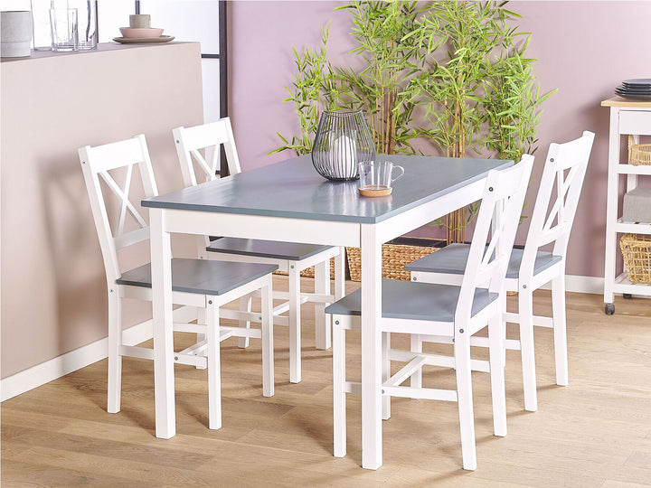 Wooden Dining Set White MOANA