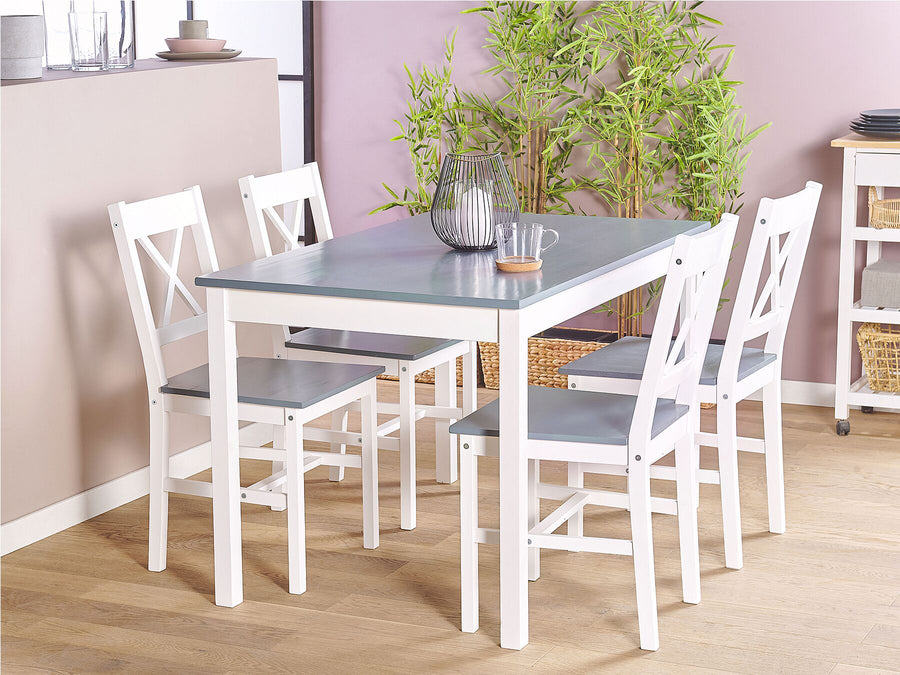 Wooden Dining Set White MOANA