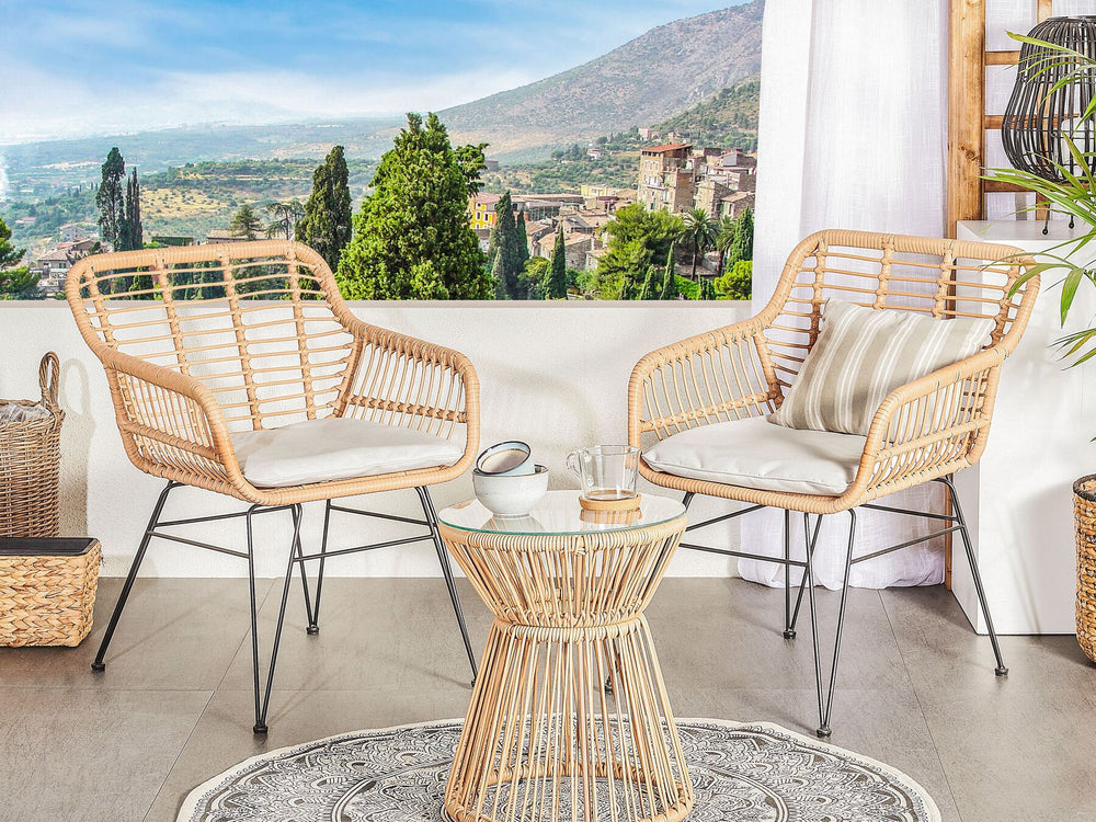 PE Rattan Bistro Set Natural TRESTINA