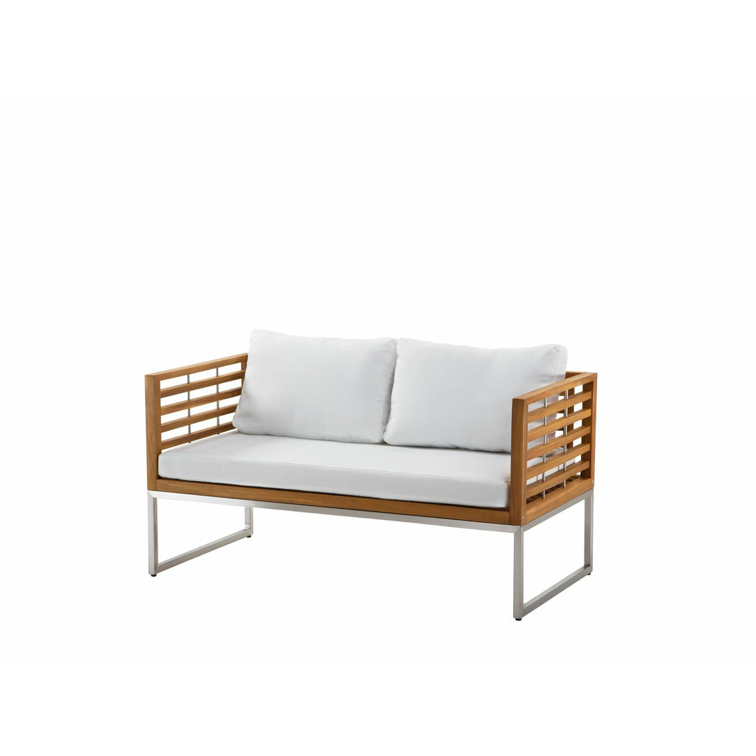 Bermuda 4 Seater Acacia Wood Garden Sofa Set White