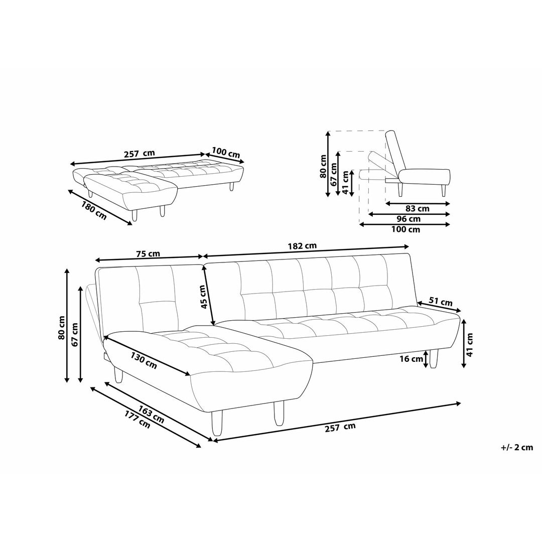 Monroe Fabric Corner Sofa Bed