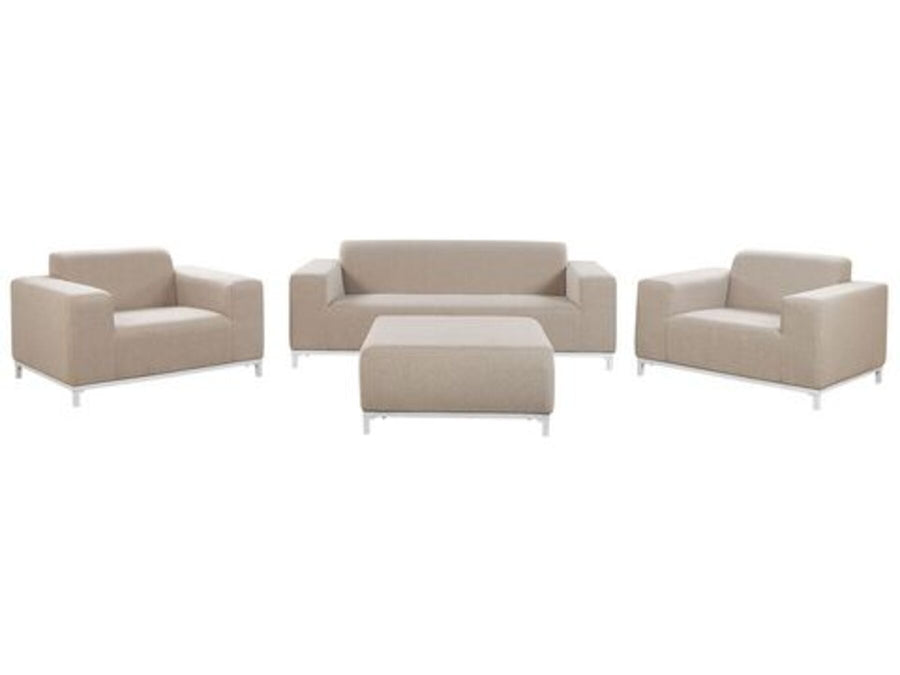 Rovigo 5 Seater Garden Sofa Set Beige with White