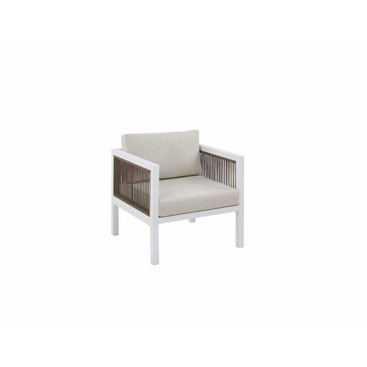 Borello 5 Seater Garden Sofa Set White and Brown