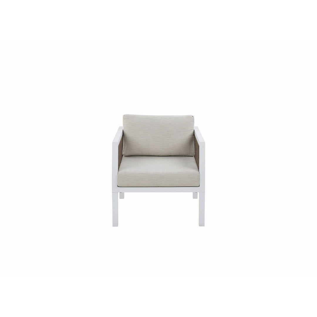 Borello 5 Seater Garden Sofa Set White and Brown