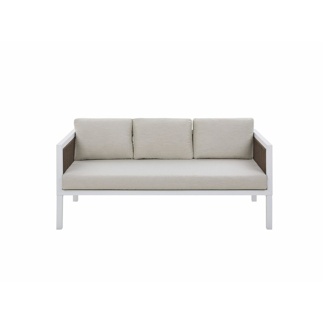 Borello 5 Seater Garden Sofa Set White and Brown