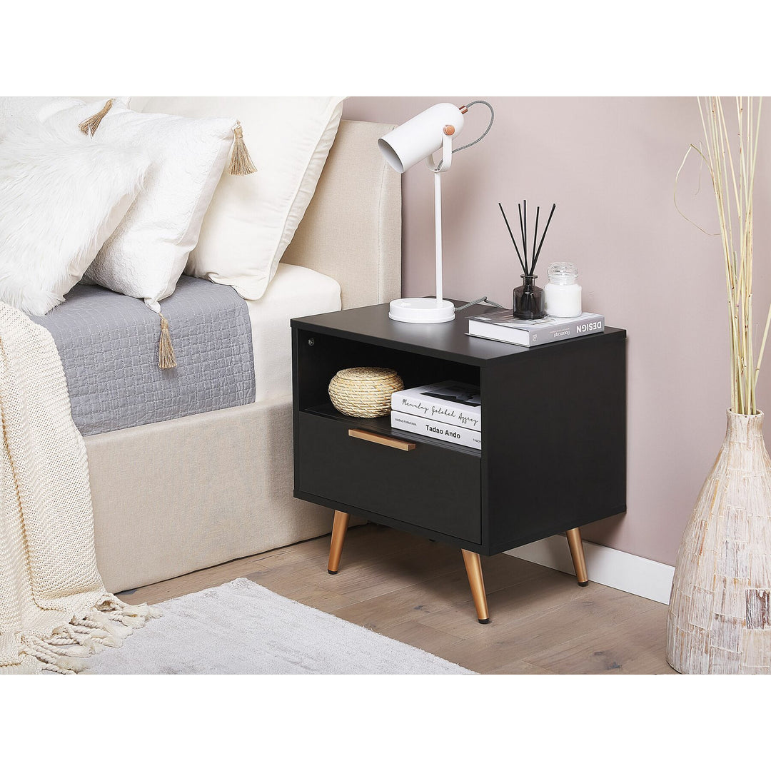 Ringgold One Drawer Bedside Table Black